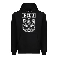 Black kill no more heroes cat Premium Hoodie - artisFamous