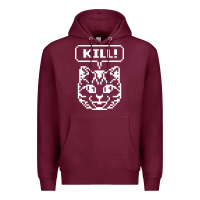Burgundy kill no more heroes cat Premium Hoodie - artisFamous