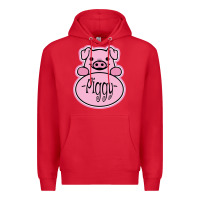 Red pig piggy costume Premium Hoodie - artisFamous