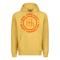 Antique Gold real cars dont shift themselves Premium Hoodie - artisFamous