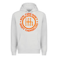 Dove Grey real cars dont shift themselves Premium Hoodie - artisFamous
