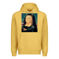 Antique Gold fernando botero mona lisa Premium Hoodie - artisFamous