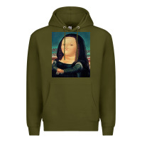 Army Green fernando botero mona lisa Premium Hoodie - artisFamous