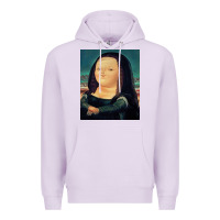 Lilac fernando botero mona lisa Premium Hoodie - artisFamous