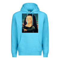 Ocean Blue fernando botero mona lisa Premium Hoodie - artisFamous
