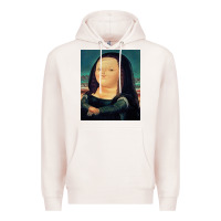 Pale Pink fernando botero mona lisa Premium Hoodie - artisFamous