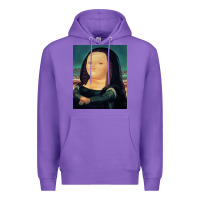 Purple fernando botero mona lisa Premium Hoodie - artisFamous