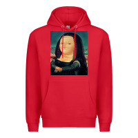 Red fernando botero mona lisa Premium Hoodie - artisFamous