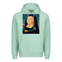 Seafoam fernando botero mona lisa Premium Hoodie - artisFamous
