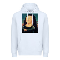 White fernando botero mona lisa Premium Hoodie - artisFamous