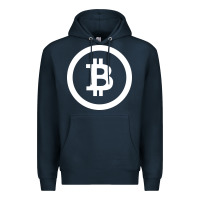Navy bitcoin Premium Hoodie - artisFamous