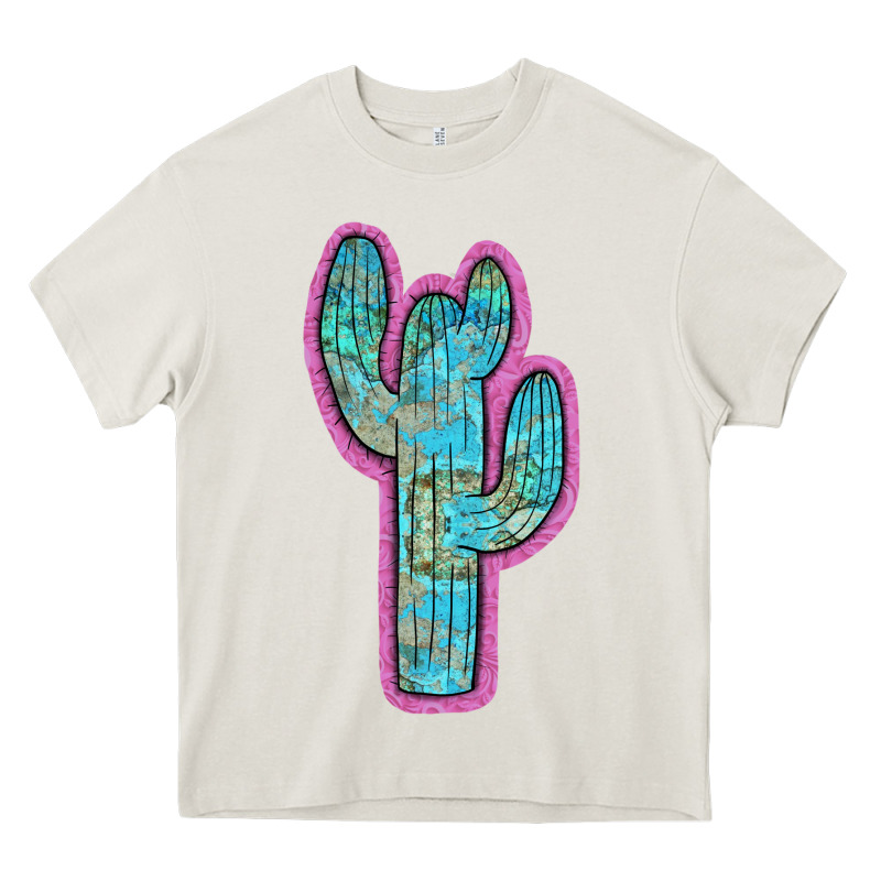 Western Turquoise Cactus Heavy Core Tee by RanaPortraitStore | Teevron