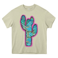 Mossy Western Turquoise Cactus Heavy Core Tee - RanaPortraitStore