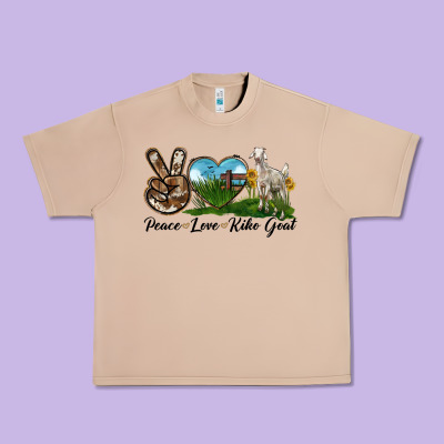 Peace Love Kiko Goat Urban Heavy Tee Designed By Lillyallendesigns