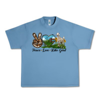Pebble Blue Peace Love Kiko Goat Urban Heavy Tee - LillyAllenDesigns