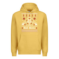 Antique Gold hail santa ugly christmas sweater   sweatshirt Premium Hoodie - artisFamous