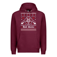 Burgundy hail santa ugly christmas sweater   sweatshirt Premium Hoodie - artisFamous