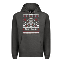 Charcoal Heather hail santa ugly christmas sweater   sweatshirt Premium Hoodie - artisFamous