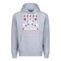 Heather Grey hail santa ugly christmas sweater   sweatshirt Premium Hoodie - artisFamous