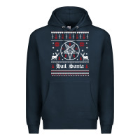 Navy hail santa ugly christmas sweater   sweatshirt Premium Hoodie - artisFamous