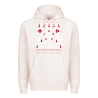 Pale Pink hail santa ugly christmas sweater   sweatshirt Premium Hoodie - artisFamous