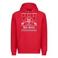 Red hail santa ugly christmas sweater   sweatshirt Premium Hoodie - artisFamous