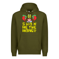 Army Green mr krabs show me the money Premium Hoodie - artisFamous