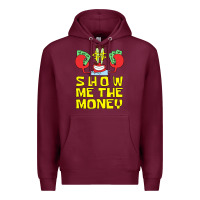 Burgundy mr krabs show me the money Premium Hoodie - artisFamous