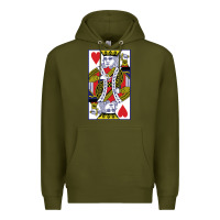Army Green king of hearts Premium Hoodie - artisFamous