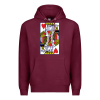 Burgundy king of hearts Premium Hoodie - artisFamous