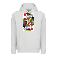 Dove Grey king of hearts Premium Hoodie - artisFamous