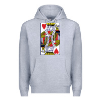 Heather Grey king of hearts Premium Hoodie - artisFamous