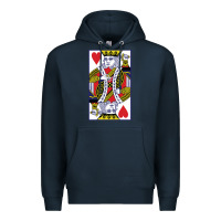 Navy king of hearts Premium Hoodie - artisFamous