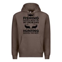 Coffee funny fishing and hunting Premium Hoodie - artisFamous