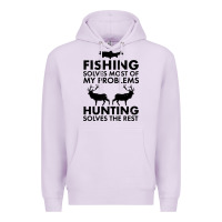 Lilac funny fishing and hunting Premium Hoodie - artisFamous