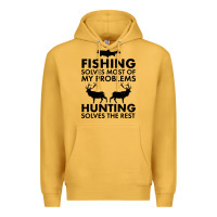 Mustard funny fishing and hunting Premium Hoodie - artisFamous
