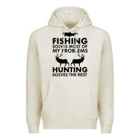Oatmeal Heather funny fishing and hunting Premium Hoodie - artisFamous