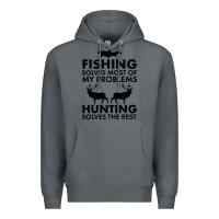 Rock funny fishing and hunting Premium Hoodie - artisFamous