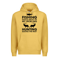 Antique Gold funny fishing and hunting Premium Hoodie - artisFamous