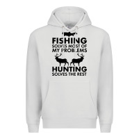 Dove Grey funny fishing and hunting Premium Hoodie - artisFamous