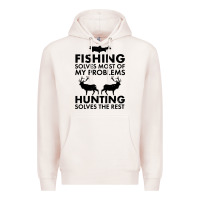 Pale Pink funny fishing and hunting Premium Hoodie - artisFamous