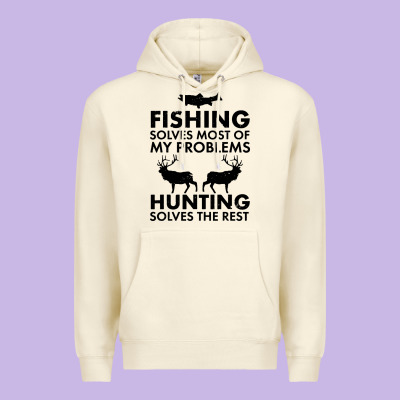 Funny Fishing And Hunting Premium Hoodie Designed By Artisfamous