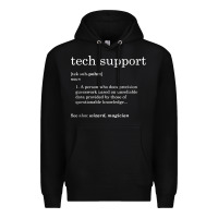 Black funny tech support definition Premium Hoodie - artisFamous