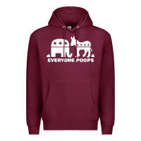 Burgundy everyone poops Premium Hoodie - artisFamous