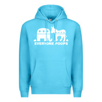 Ocean Blue everyone poops Premium Hoodie - artisFamous