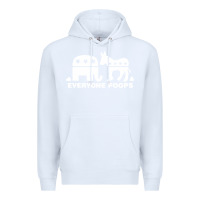 White everyone poops Premium Hoodie - artisFamous