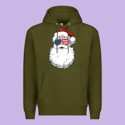 Santa Claus  U.s.a Sunglasses Christmas In July Santa Premium Hoodie Designed By Artisfamous