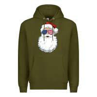 Army Green santa claus  u.s.a sunglasses christmas in july santa Premium Hoodie - artisFamous