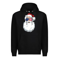 Black santa claus  u.s.a sunglasses christmas in july santa Premium Hoodie - artisFamous
