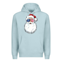 Blue Mist santa claus  u.s.a sunglasses christmas in july santa Premium Hoodie - artisFamous